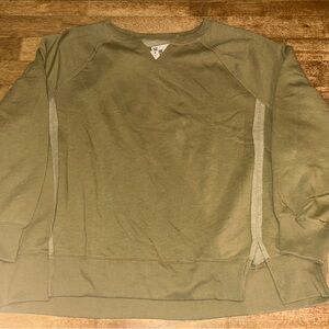 American Eagle Outfitters Women’s Olive Green Oversized Crewneck Sweater